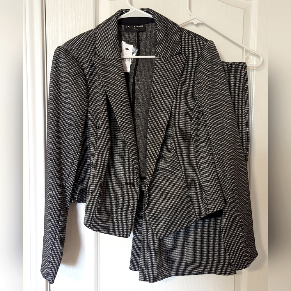 Lane Bryant suit jacket and wide leg trousers size 14